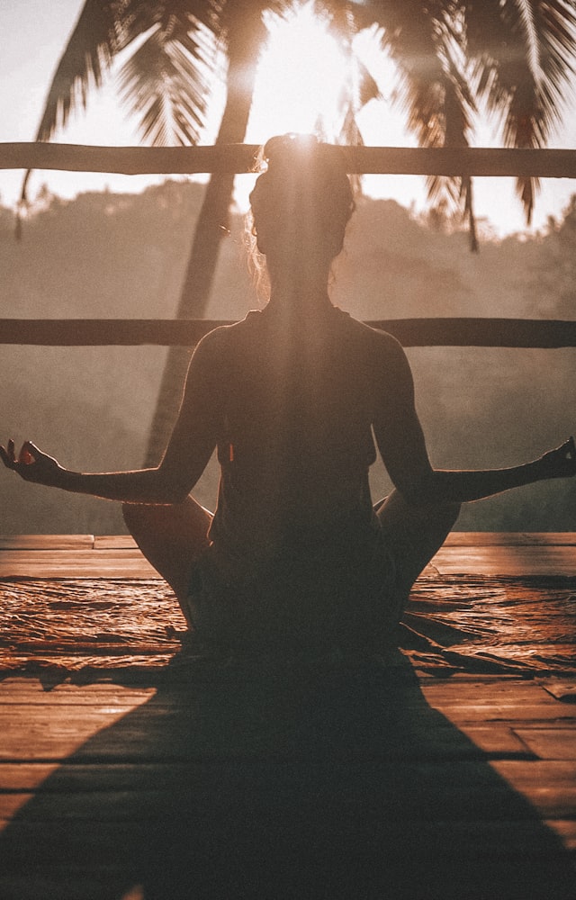Meditation at sunset